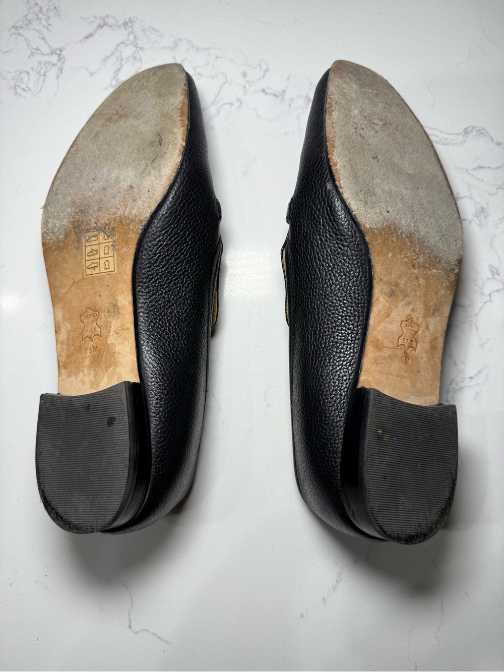Tory Burch Black Leather Chain-Trim Loafers - Picture 7 of 12